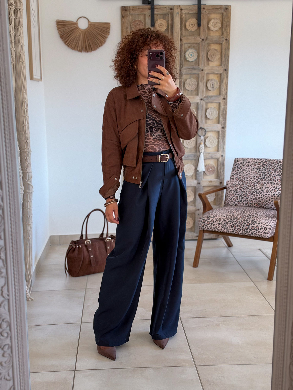 Veste Alison – Chocolat suedine