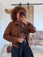 Veste Alison – Chocolat suedine