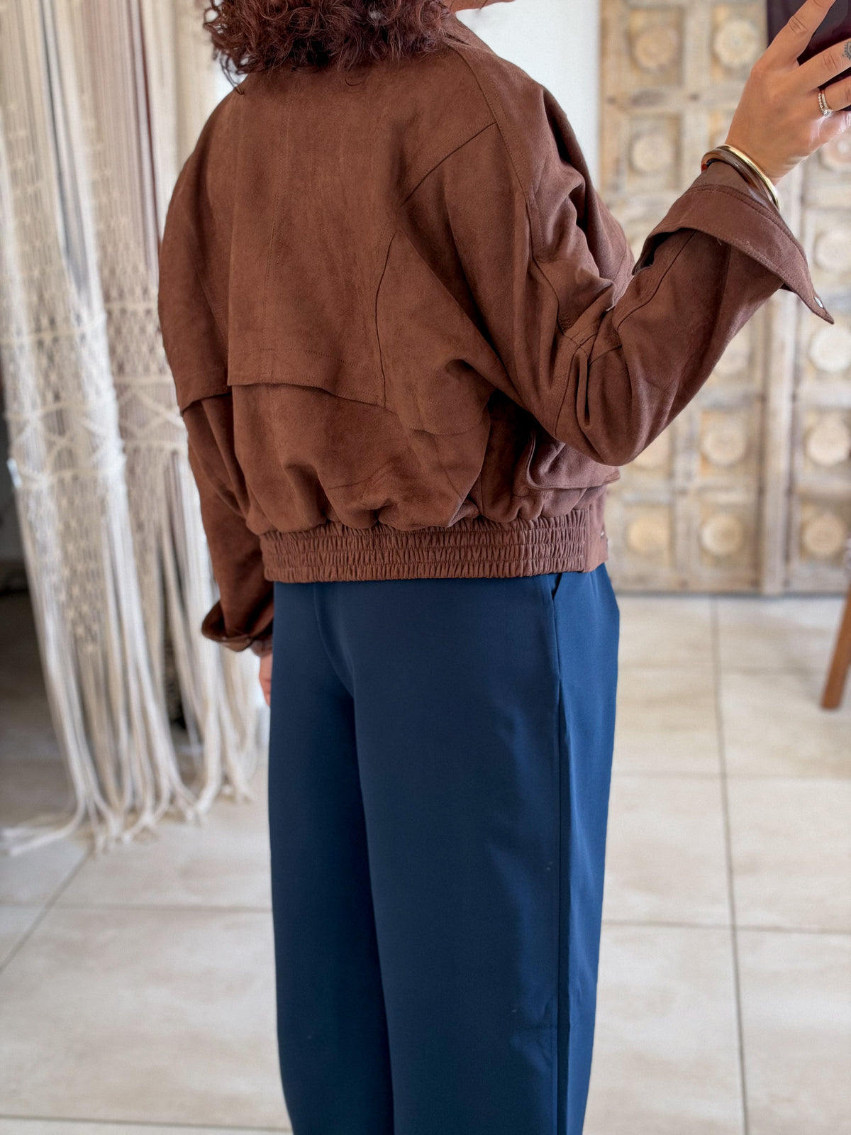 Veste Alison – Chocolat suedine