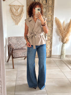 Veste Amal - Taupe sans manches