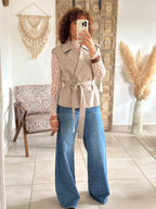 Veste Amal - Taupe sans manches