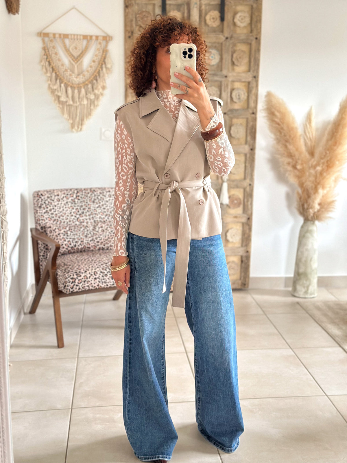 Veste Amal - Taupe sans manches