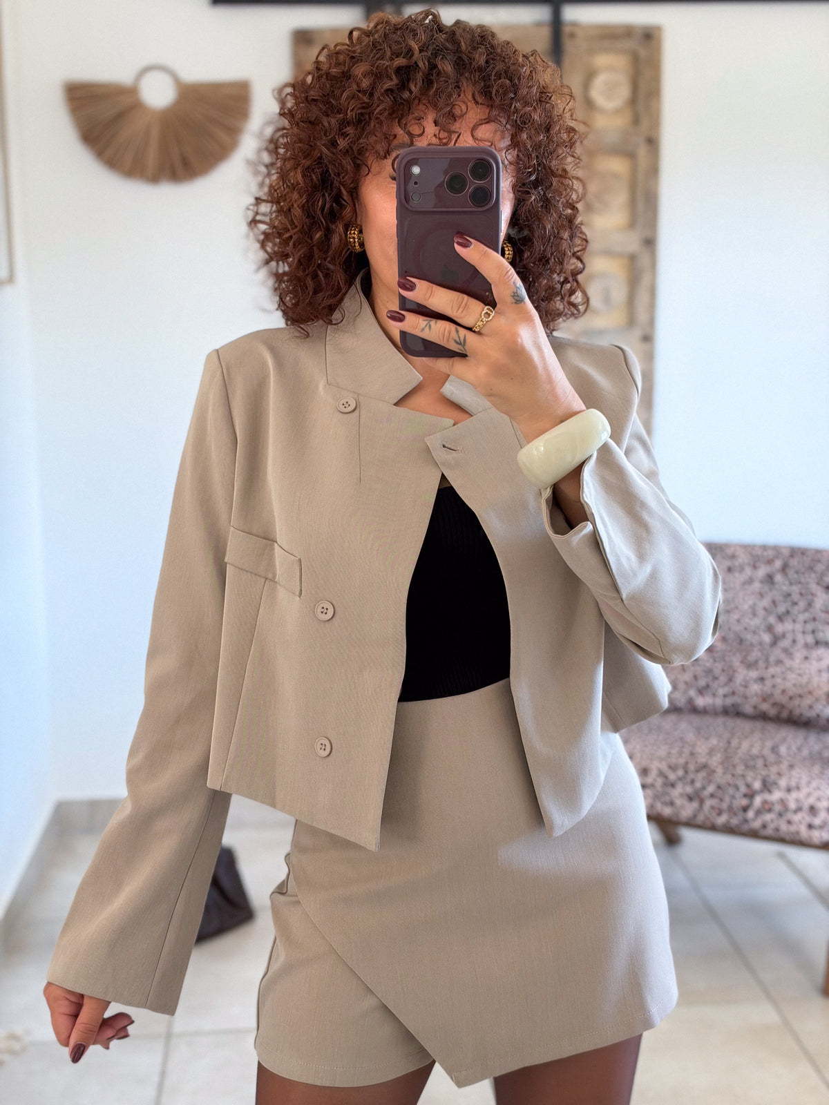 Veste blazer Ambre – Beige taupe
