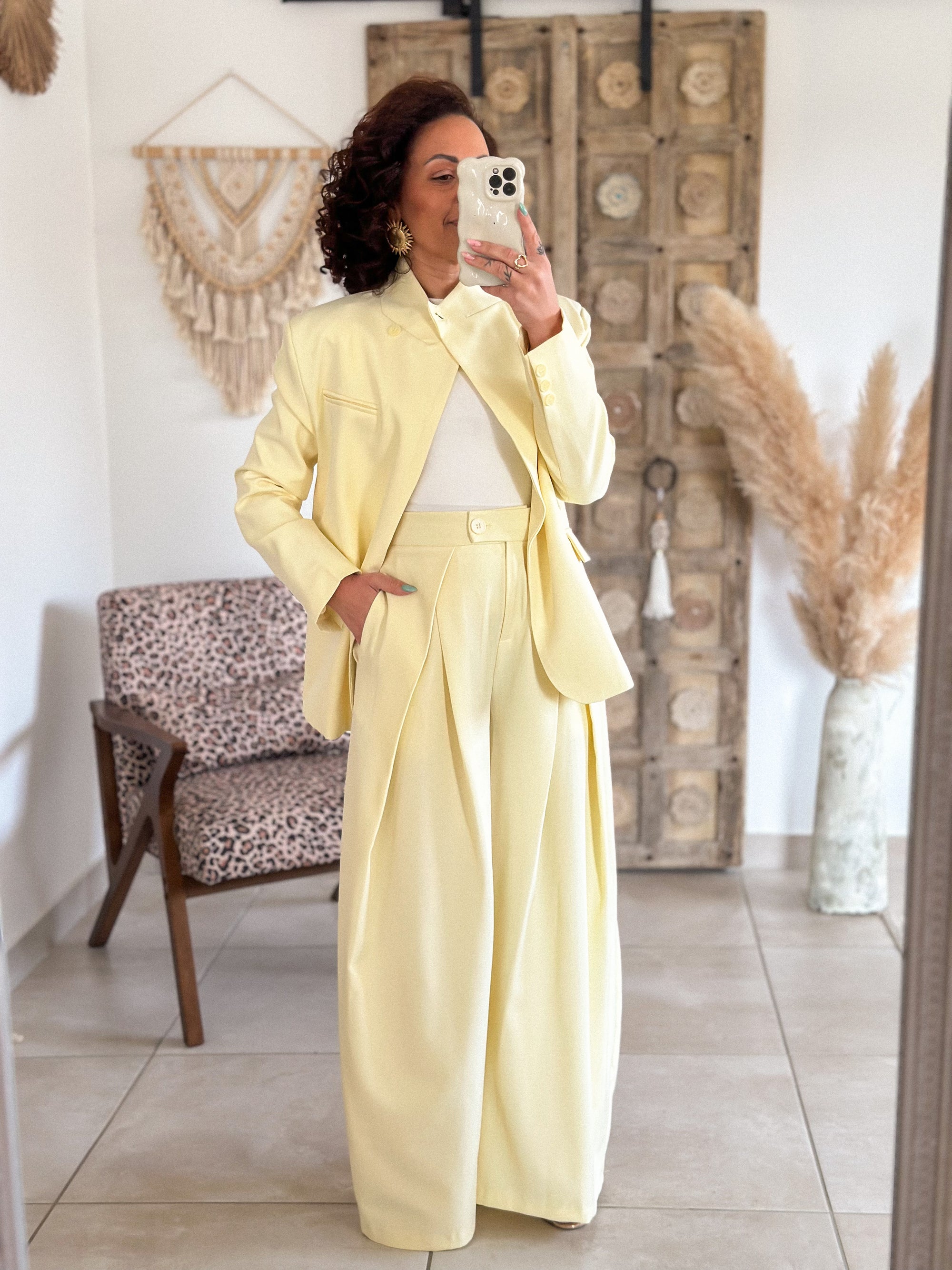 Veste blazer Marilyn - Croisé jaune