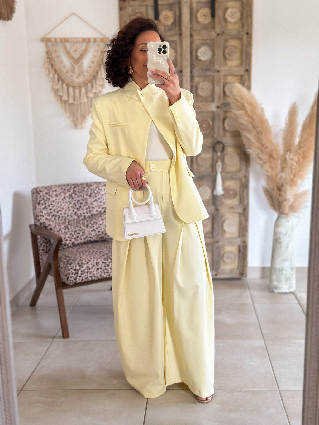 Veste blazer Marilyn - Croisé jaune