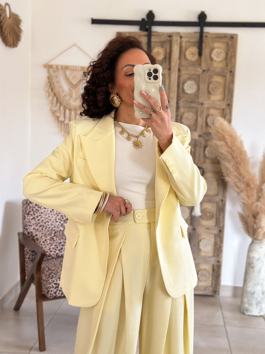 Veste blazer Marilyn - Croisé jaune