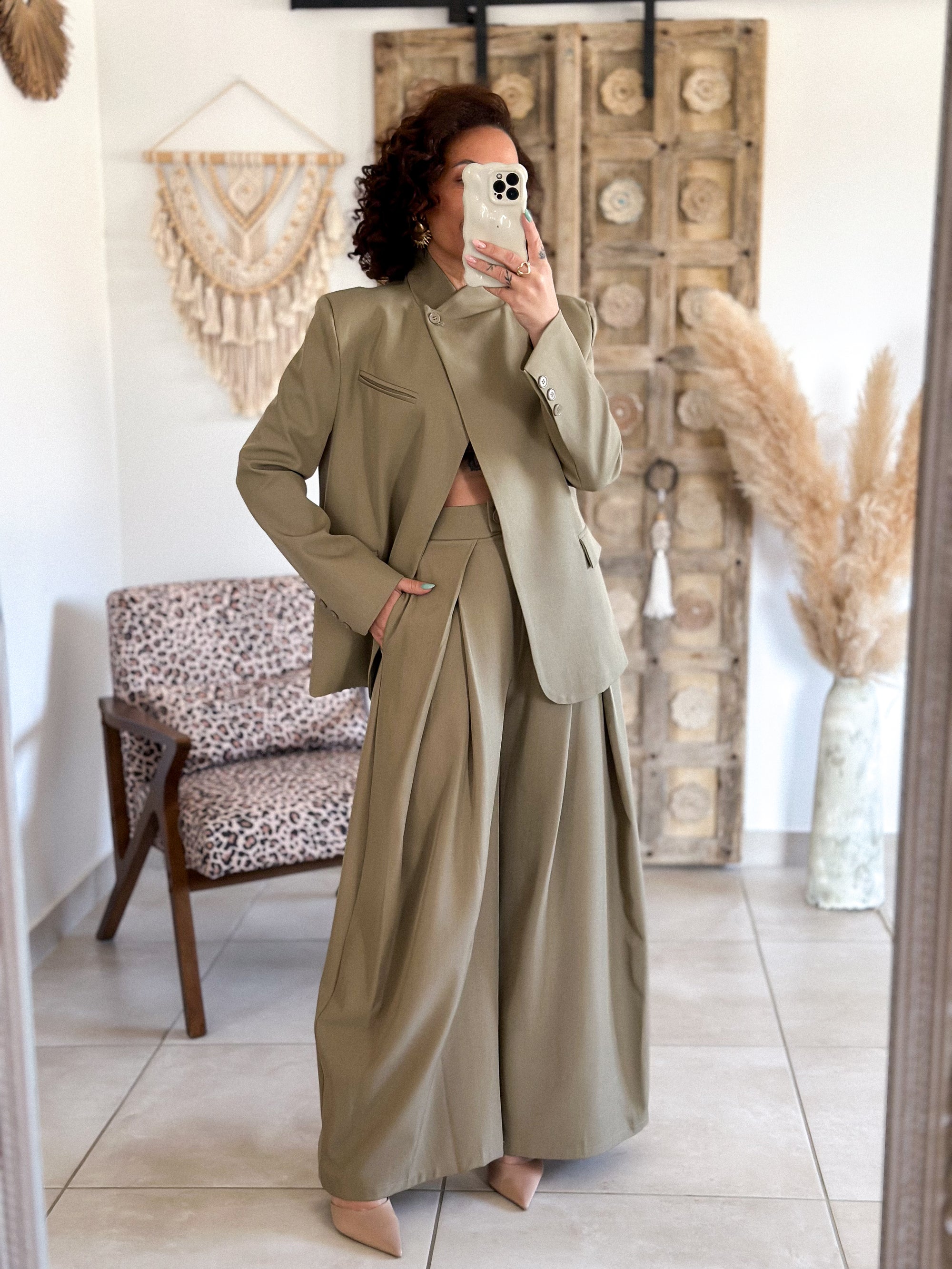 Veste blazer Marilyn - Croisé vert olive