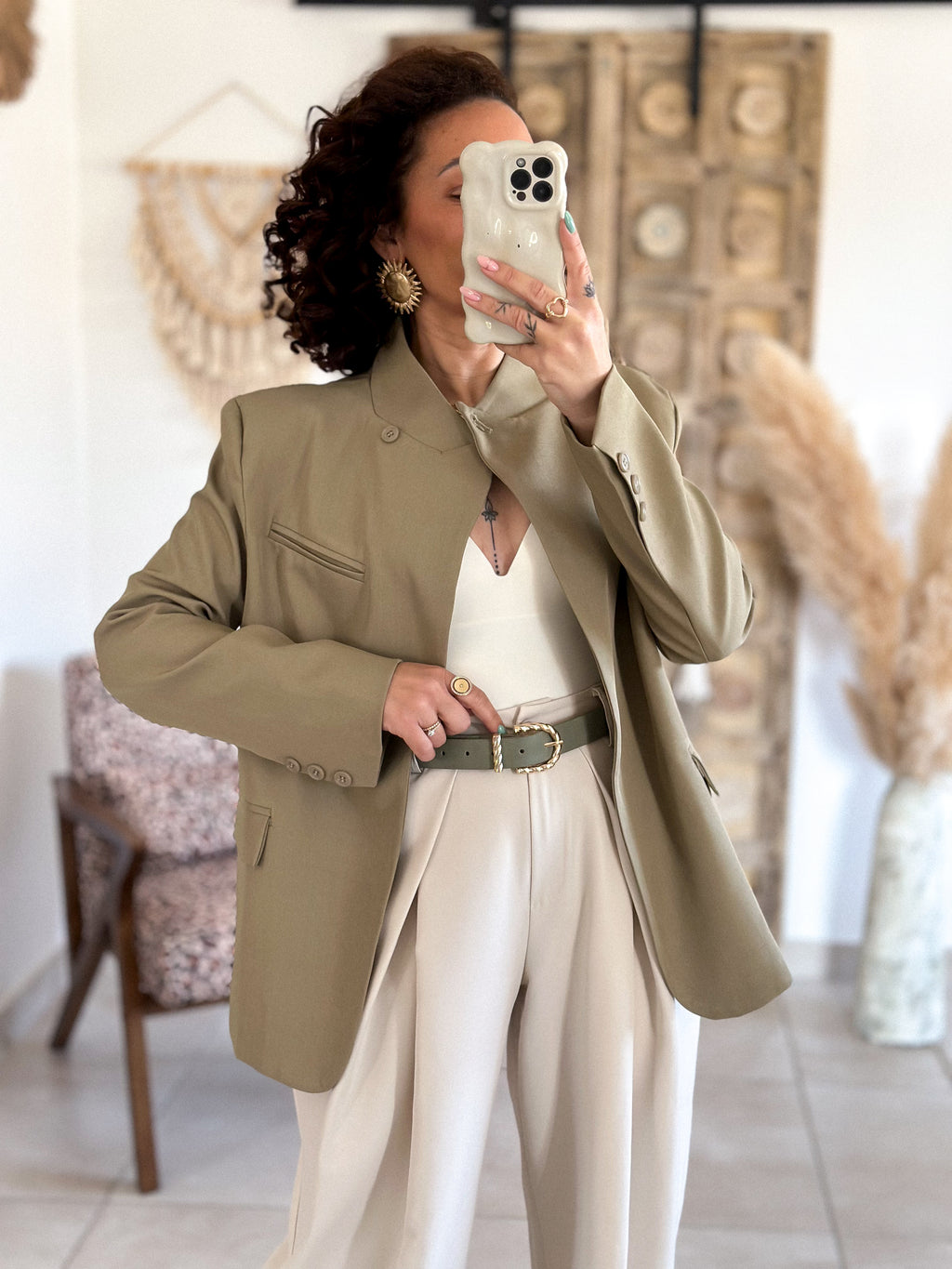 Veste blazer Marilyn - Croisé vert olive