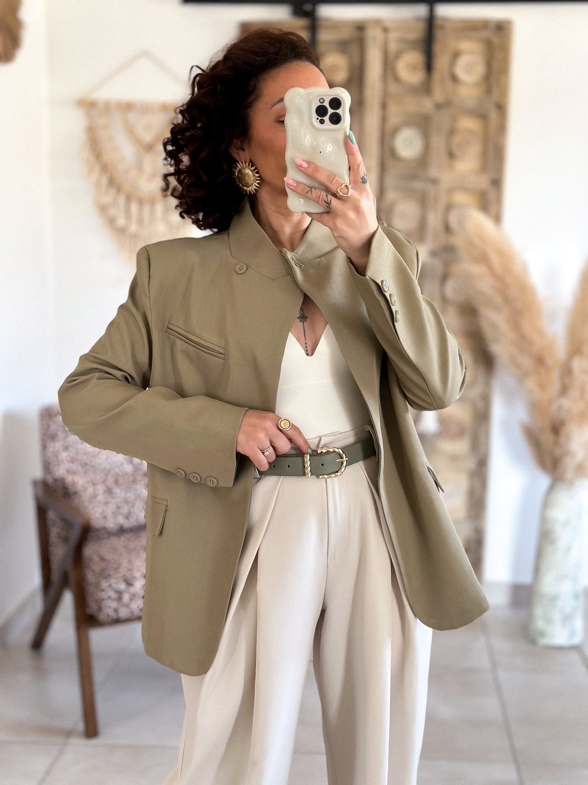 Veste blazer Marilyn - Croisé vert olive