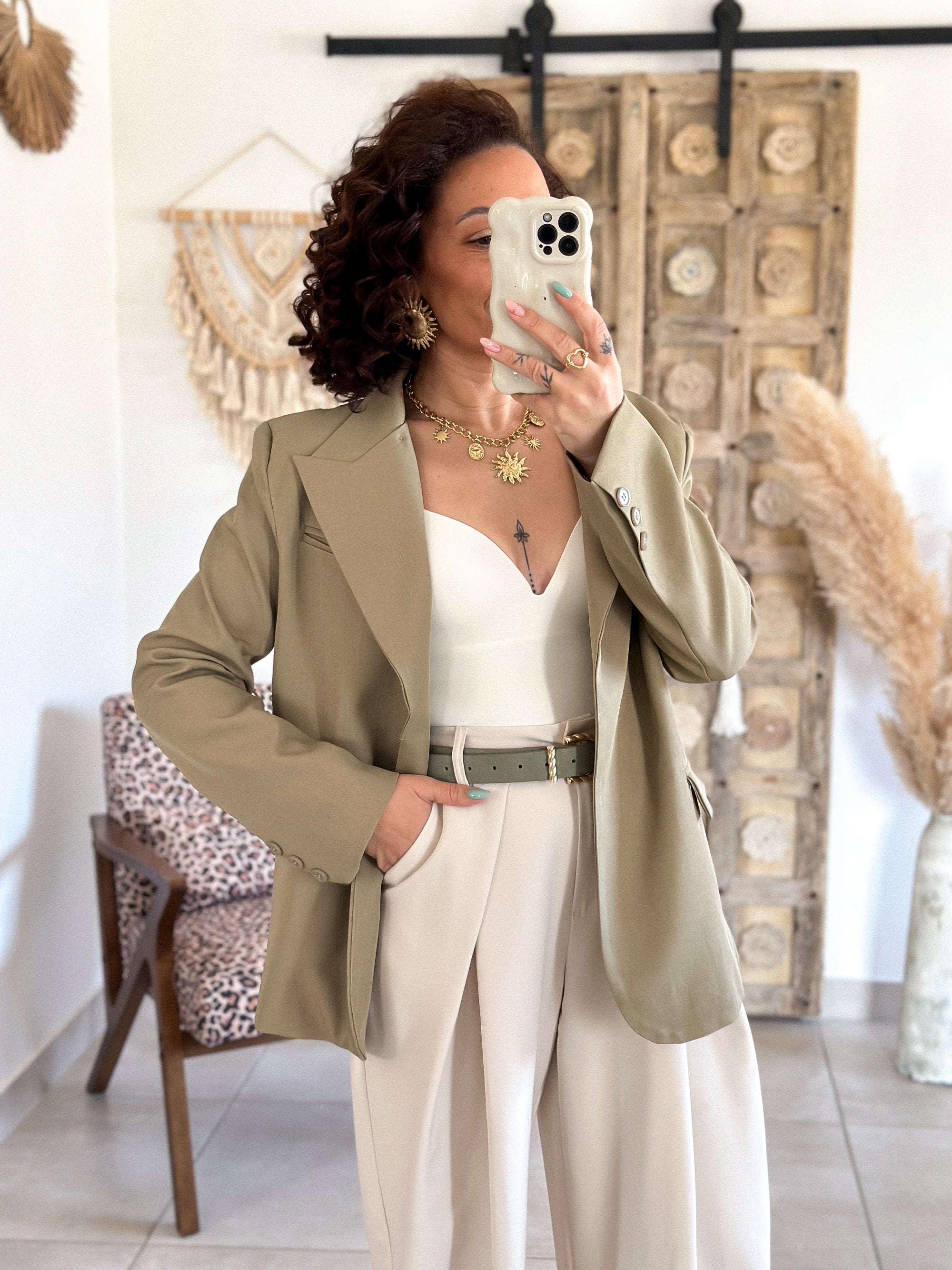 Veste blazer Marilyn - Croisé vert olive
