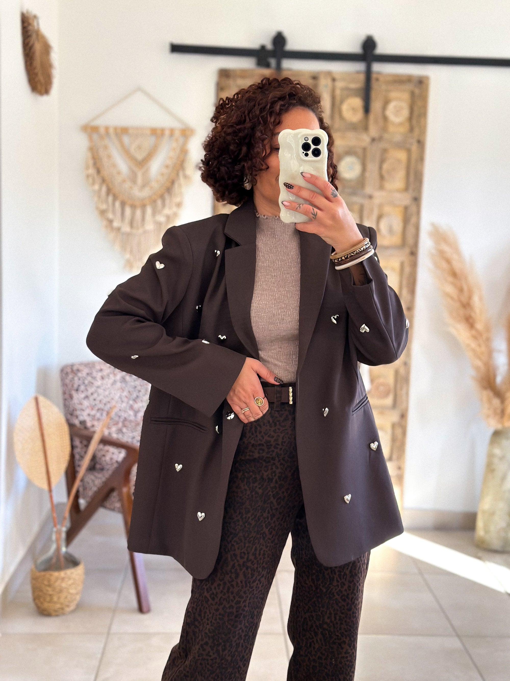 Veste blazer Niva - Chocolat à coeurs