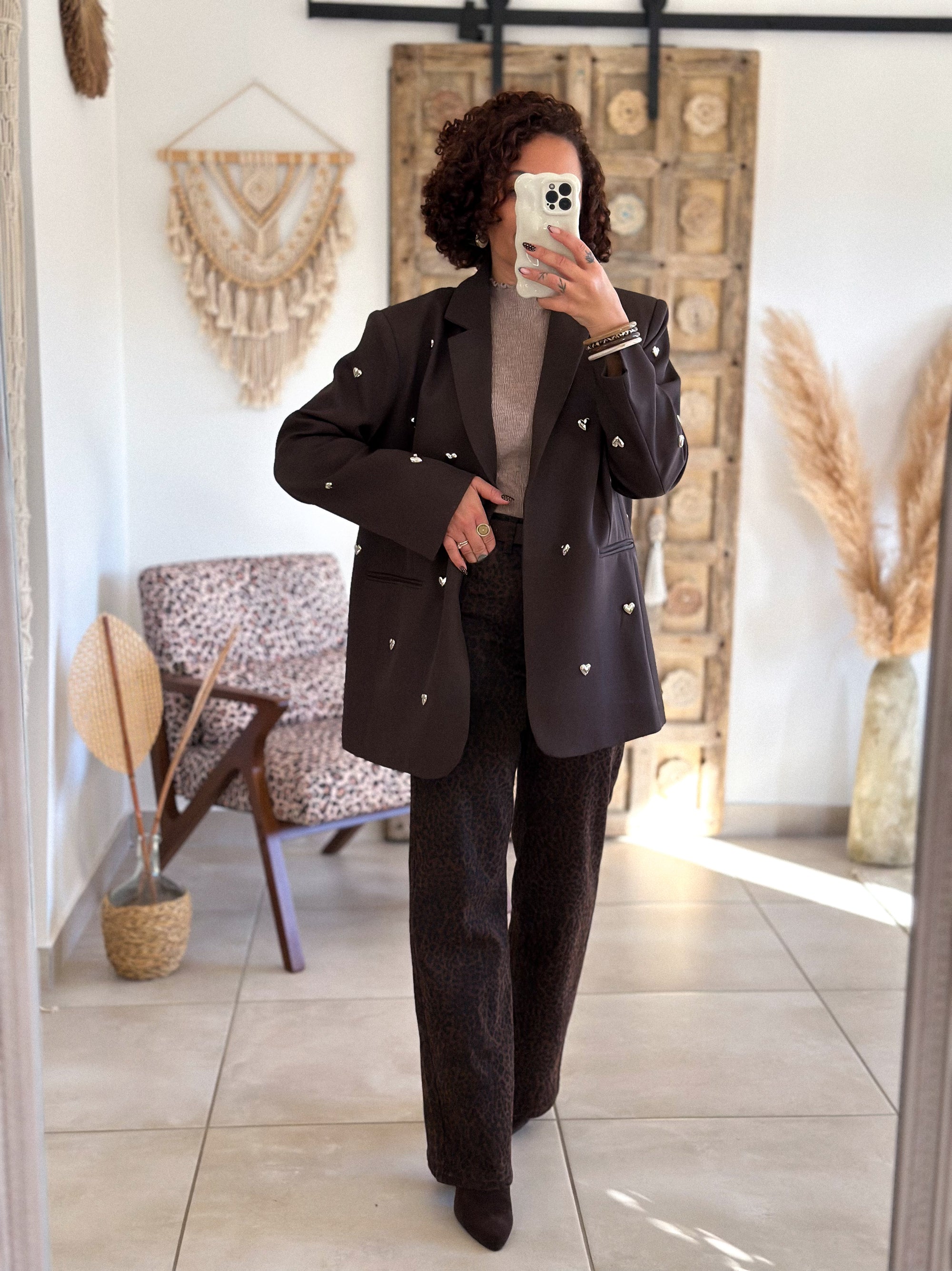 Veste blazer Niva - Chocolat à coeurs