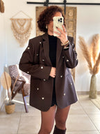 Veste blazer Niva - Chocolat à coeurs