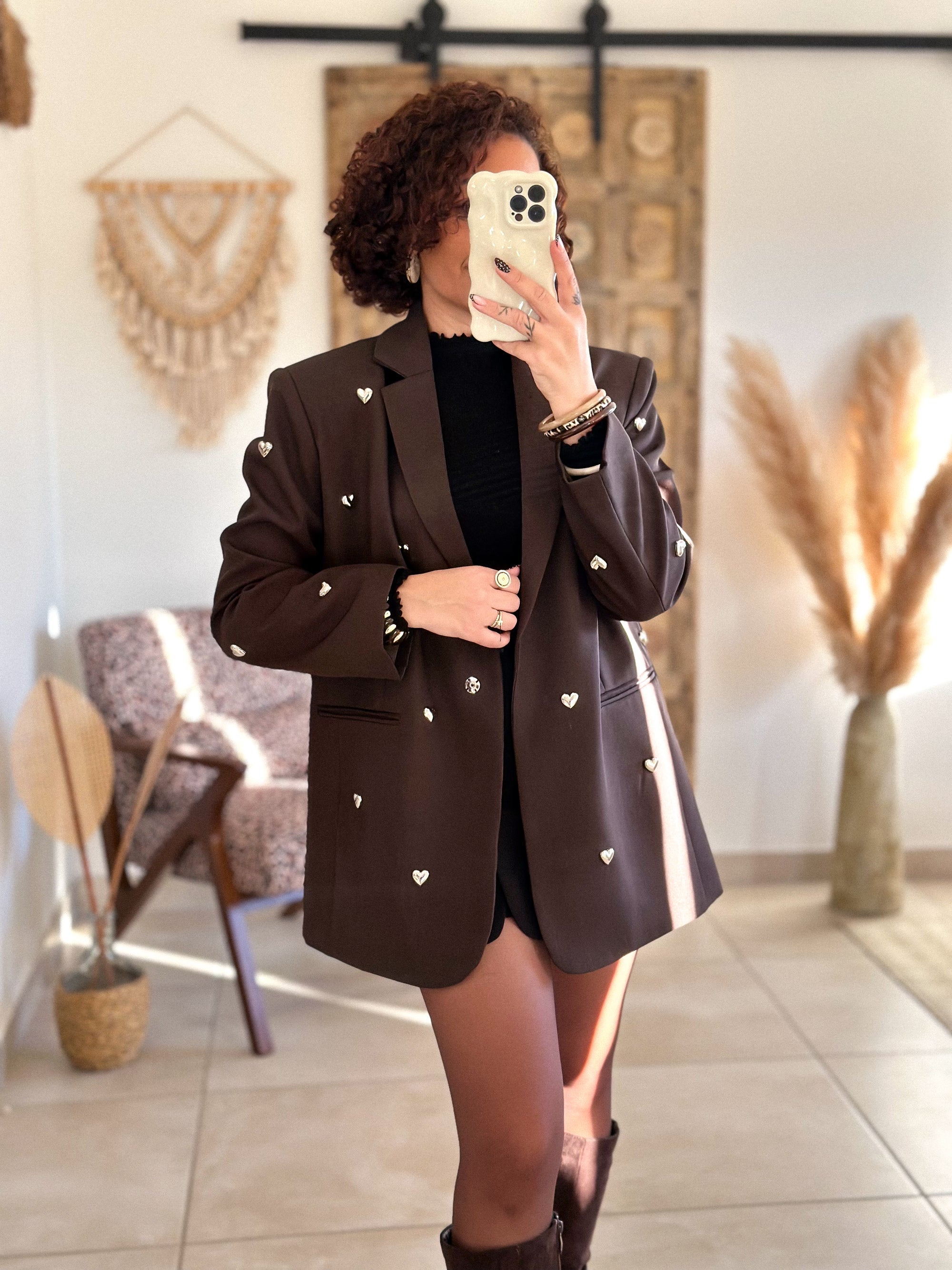 Veste blazer Niva - Chocolat à coeurs