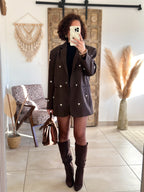 Veste blazer Niva - Chocolat à coeurs