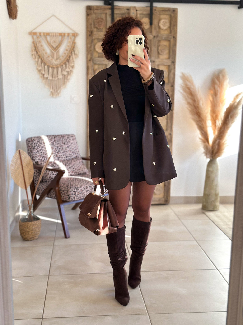 Veste blazer Niva - Chocolat à coeurs