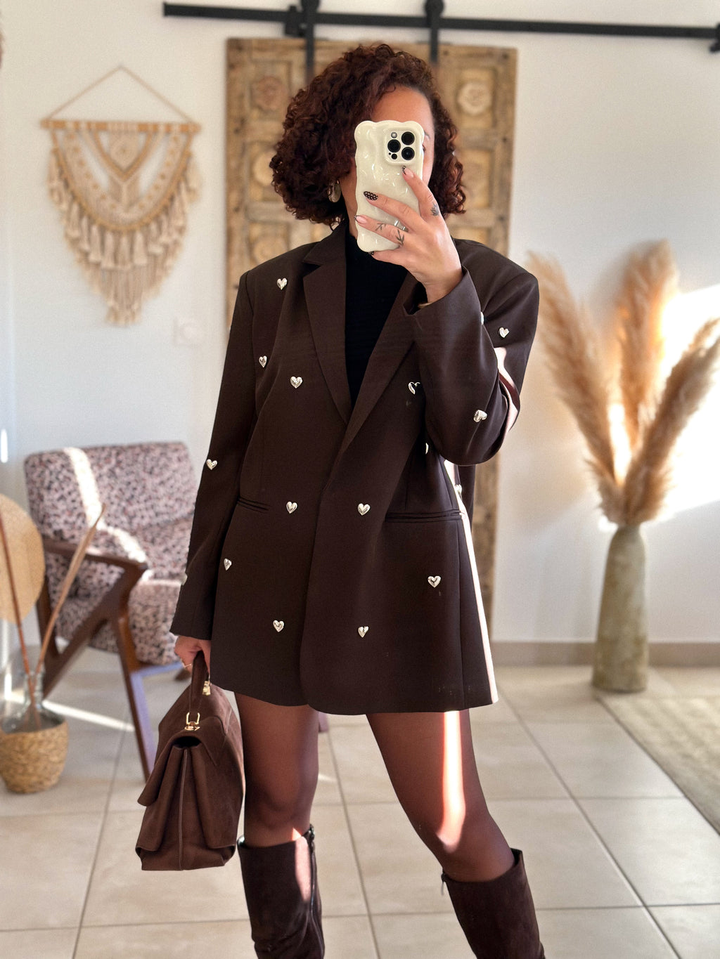 Veste blazer Niva - Chocolat à coeurs