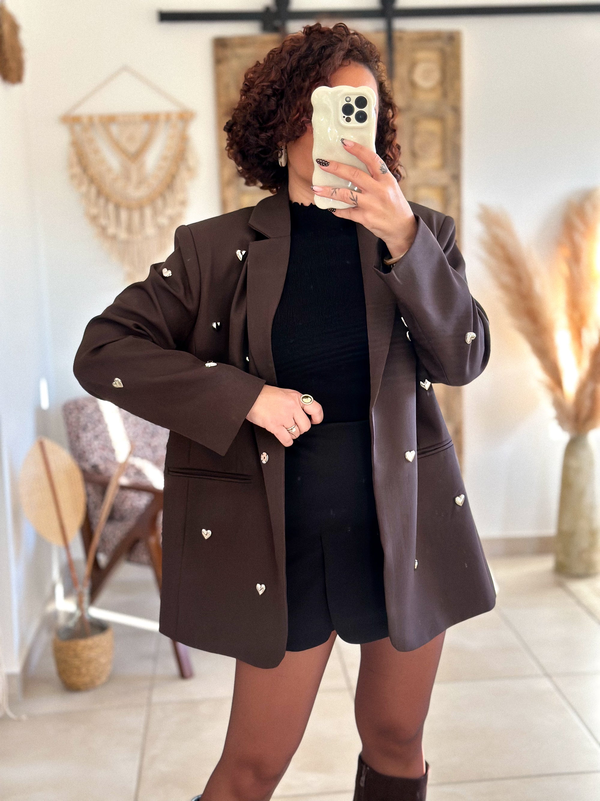 Veste blazer Niva - Chocolat à coeurs