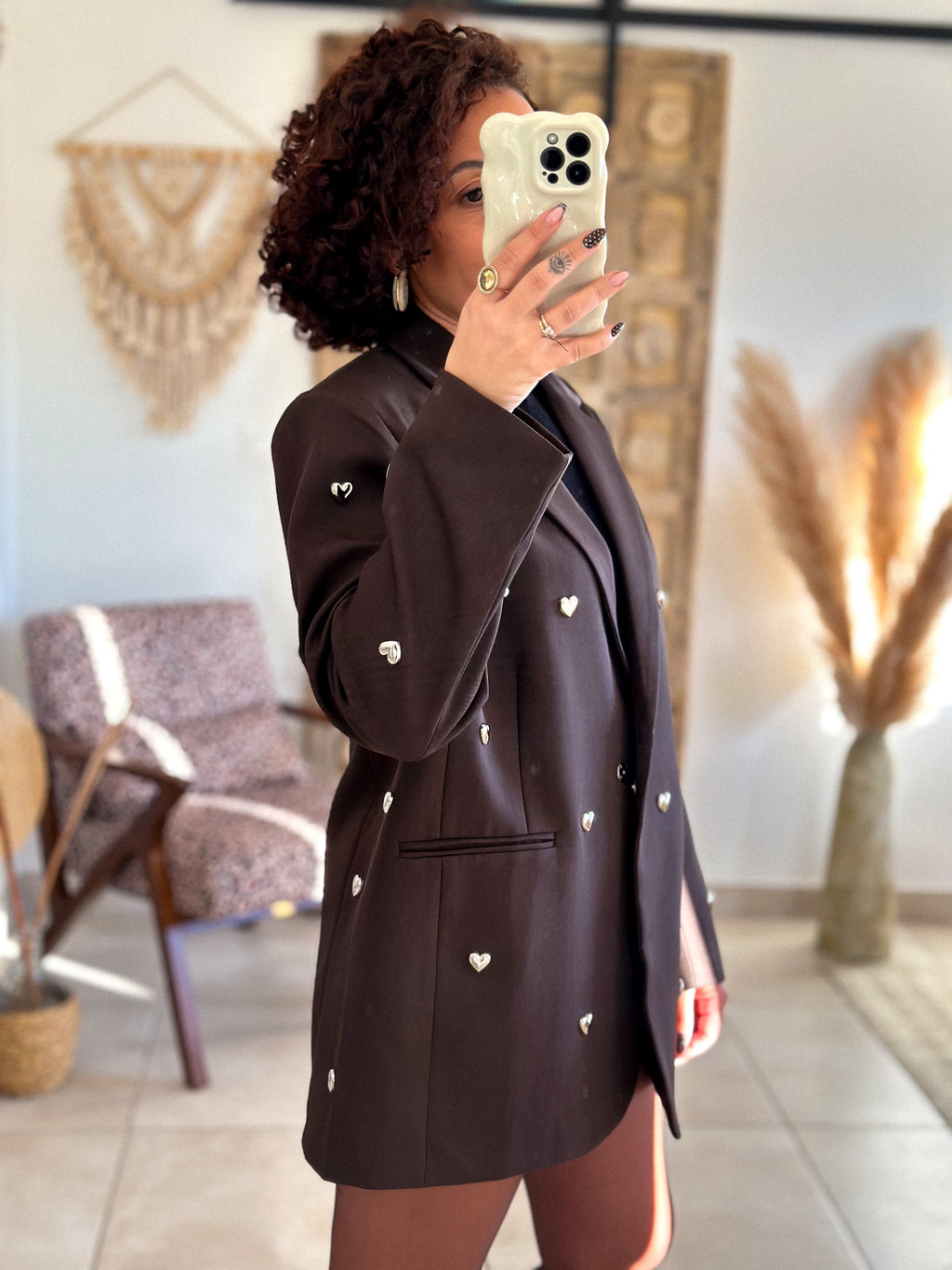 Veste blazer Niva - Chocolat à coeurs