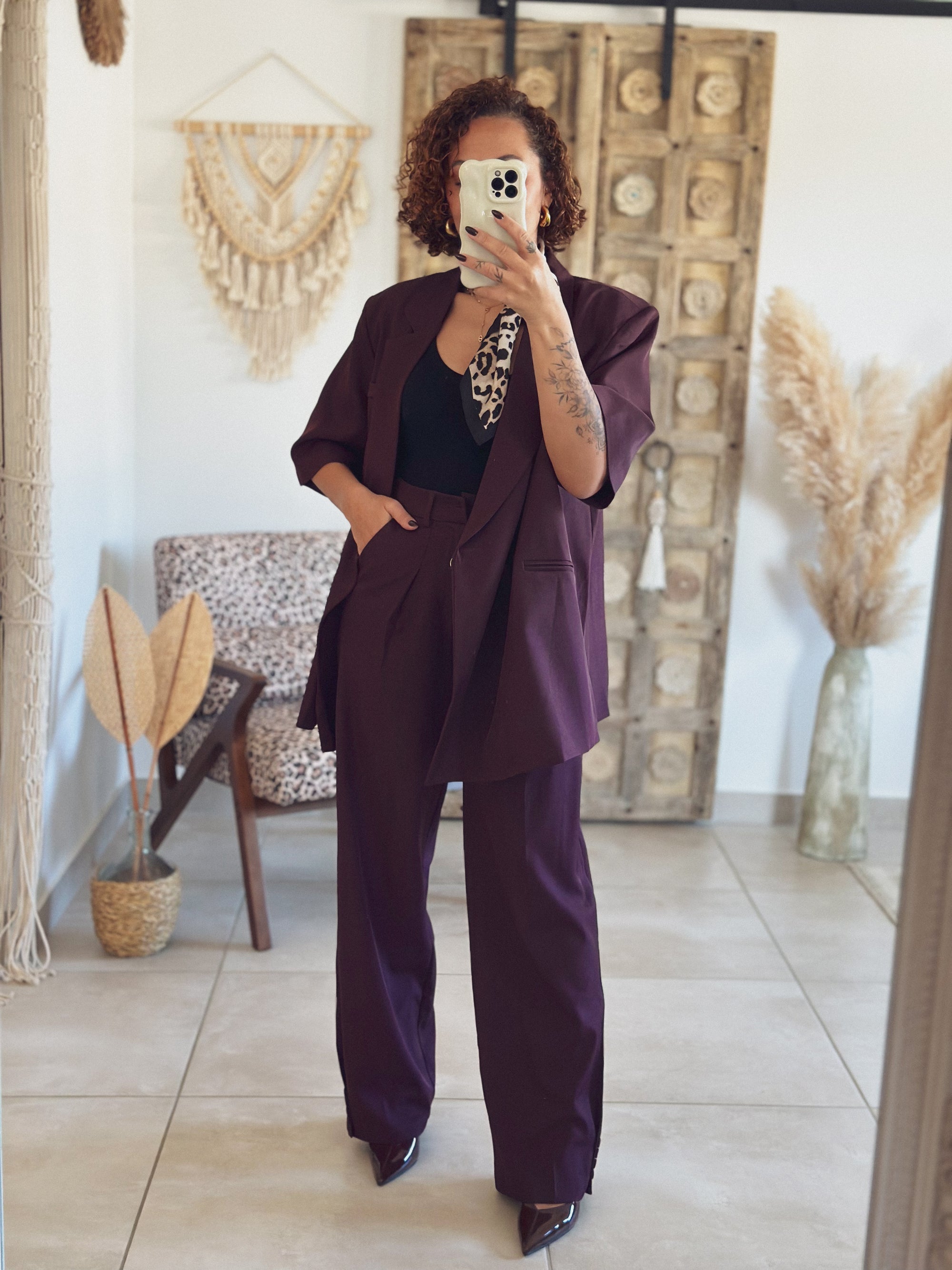 Veste Pinka – Oversize bordeaux