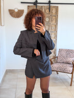 Veste Blazer Carla – Carreaux noir marine