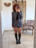Veste Blazer Carla – Carreaux noir marine