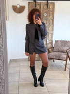 Veste Blazer Carla – Carreaux noir marine