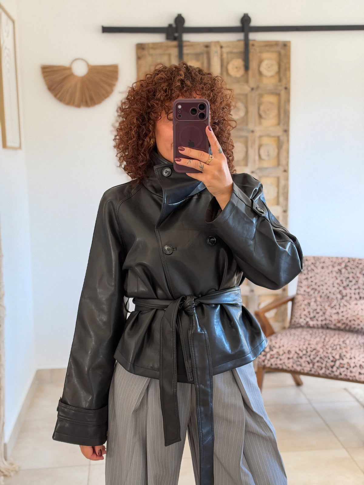 Veste Celine – Noir effet cuir