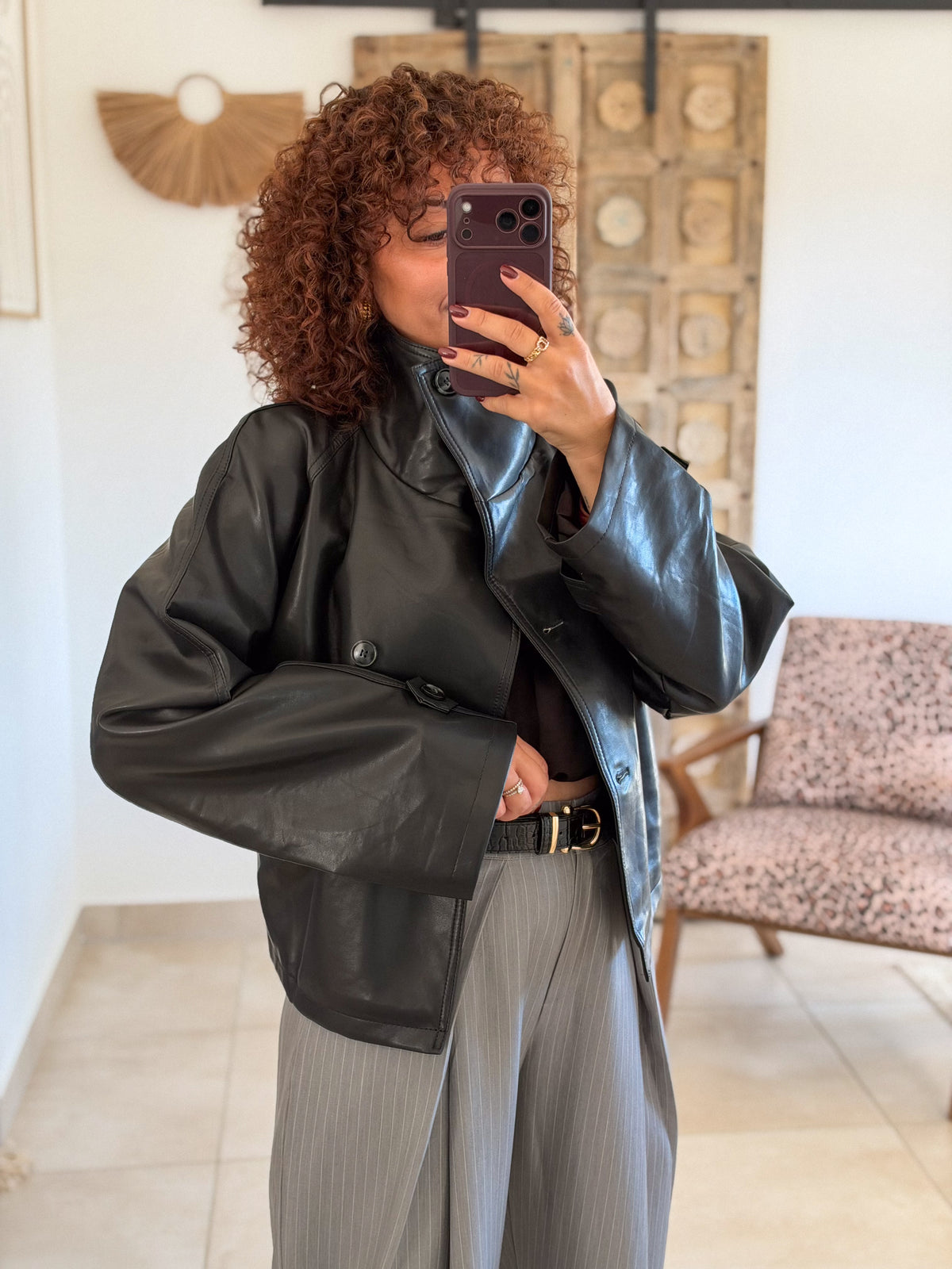 Veste Celine – Noir effet cuir