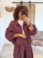 Veste Debby – Carreaux bordeaux