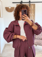 Veste Debby – Carreaux bordeaux