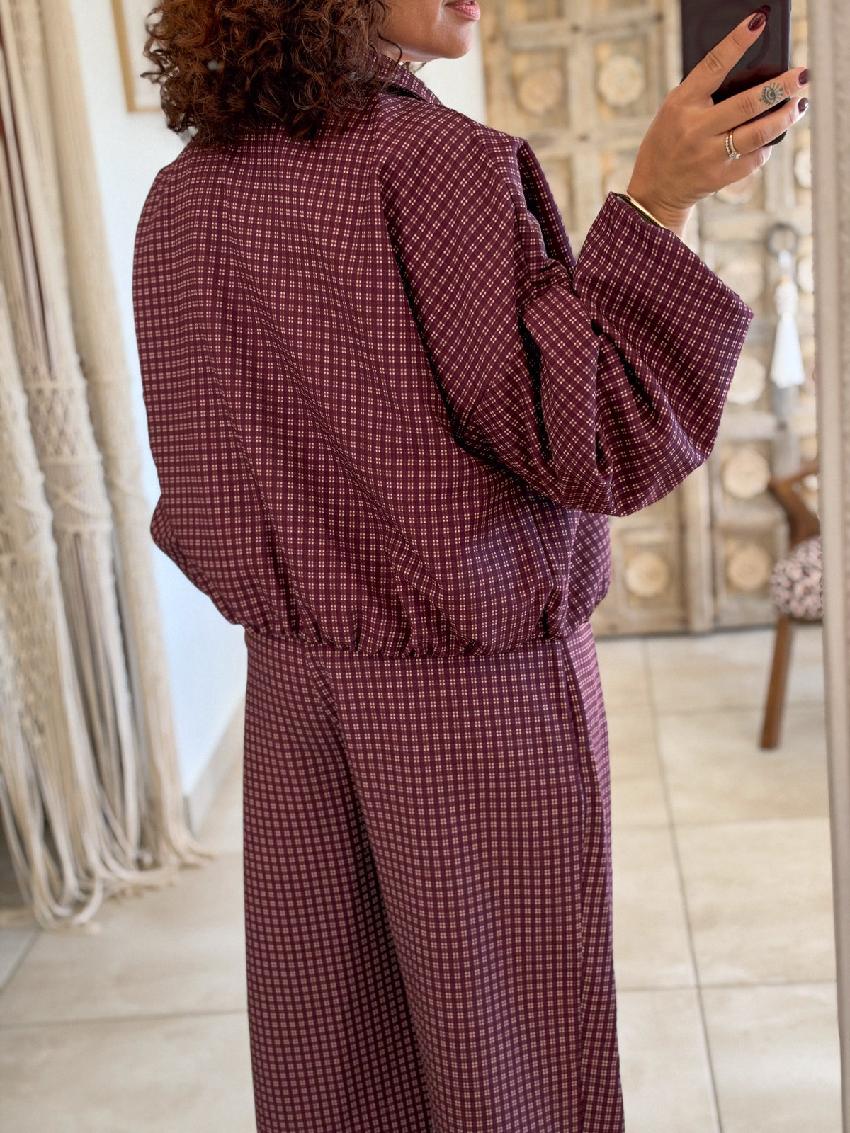 Veste Debby – Carreaux bordeaux