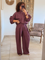 Veste Debby – Carreaux bordeaux