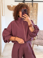 Veste Debby – Carreaux bordeaux