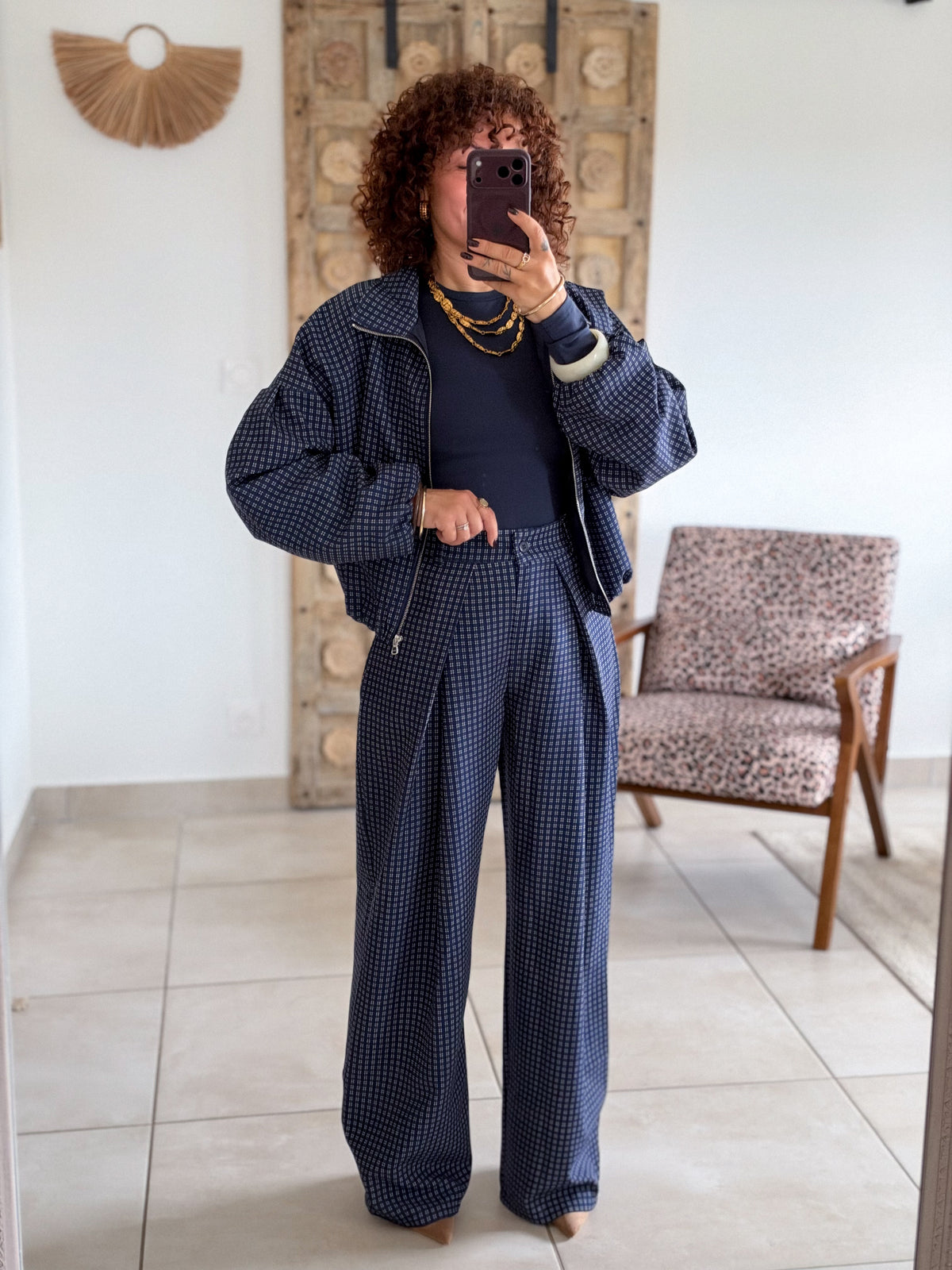 Veste Debby - Carreaux marine