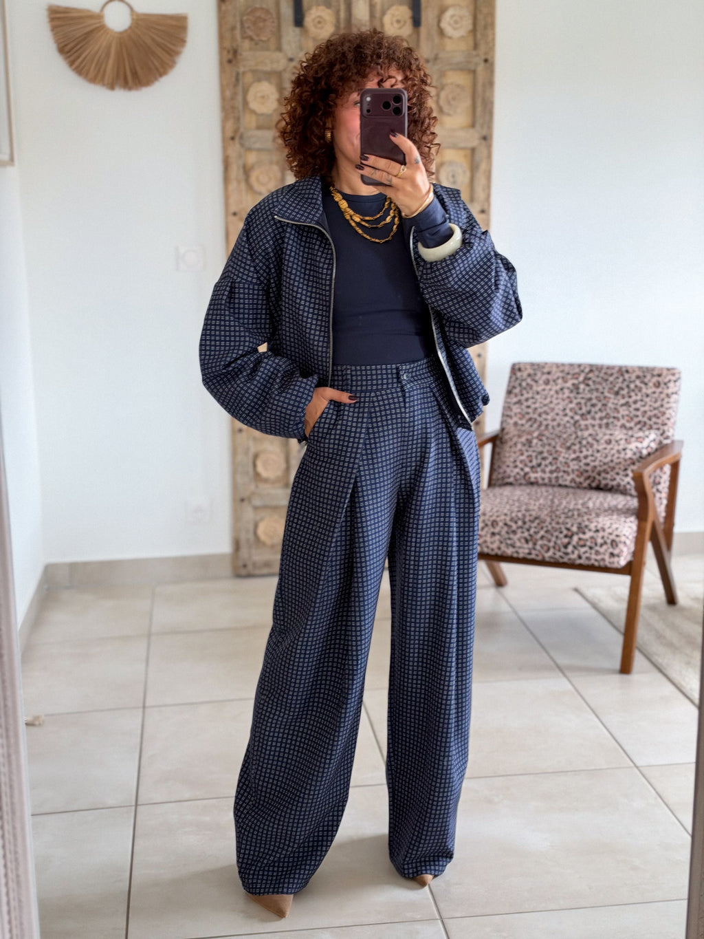 Veste Debby - Carreaux marine