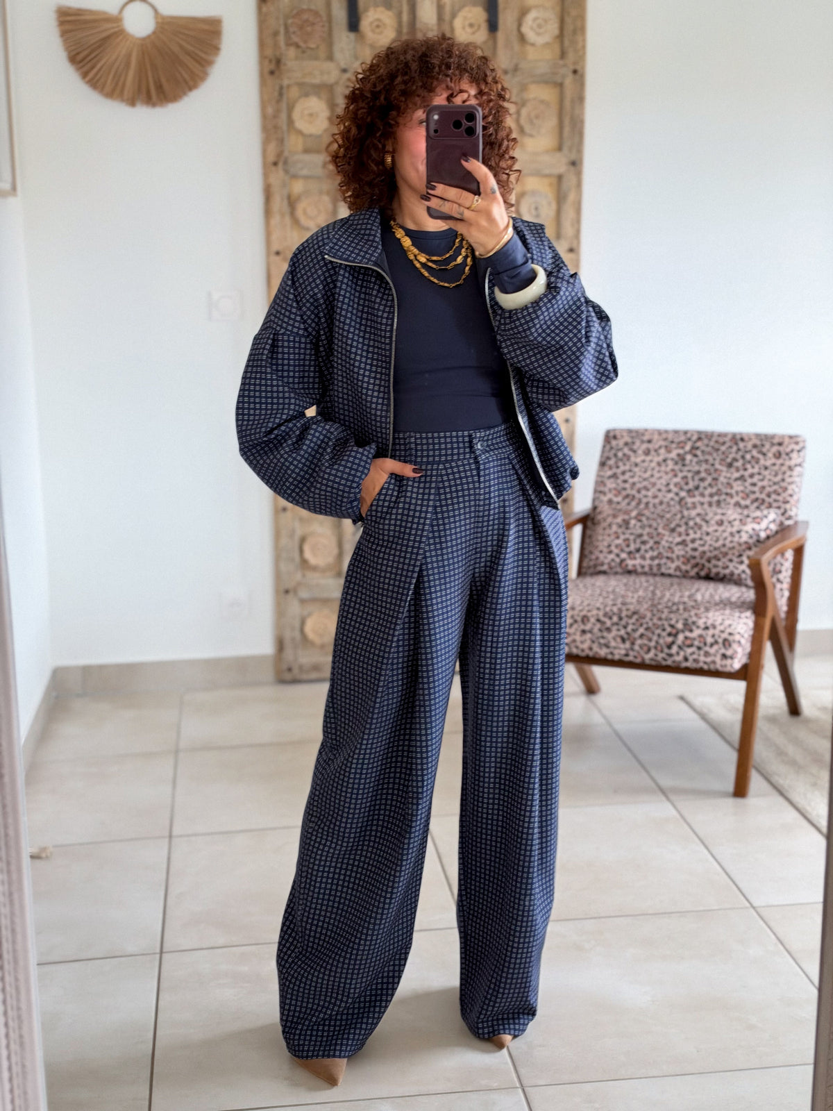 Veste Debby - Carreaux marine