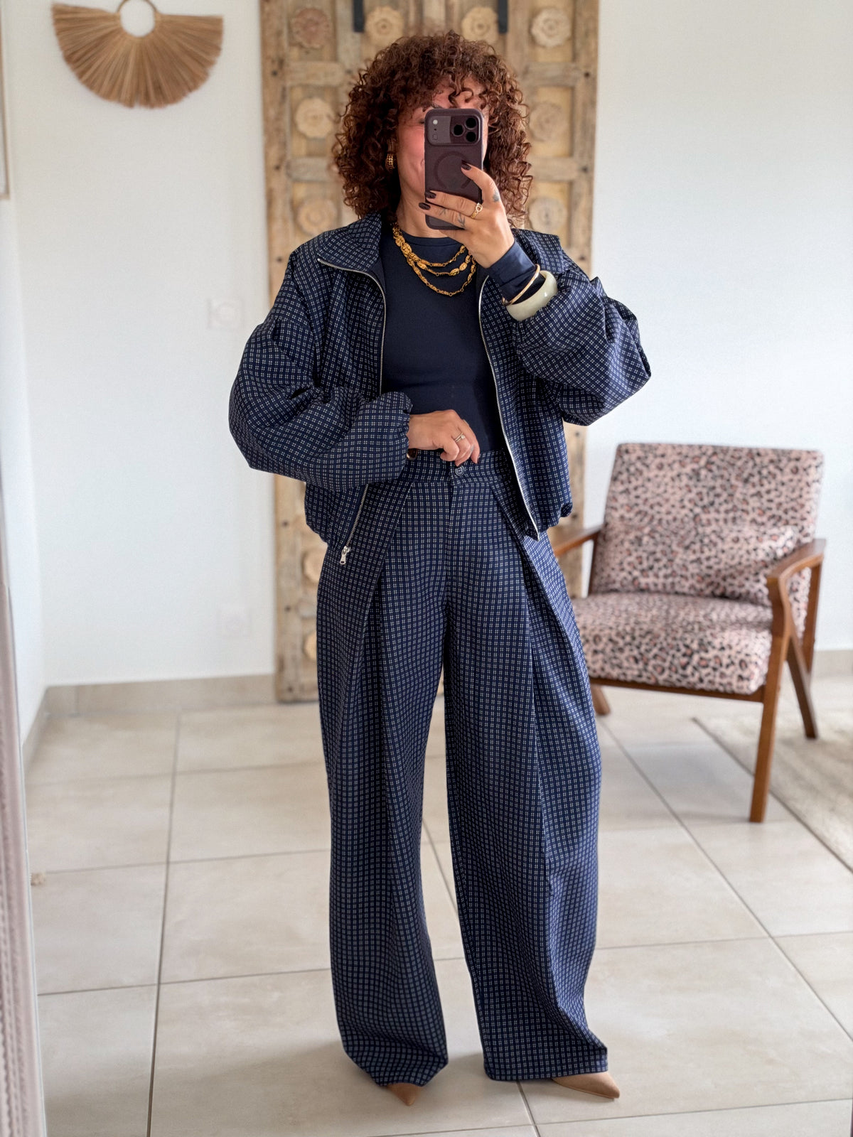 Veste Debby - Carreaux marine