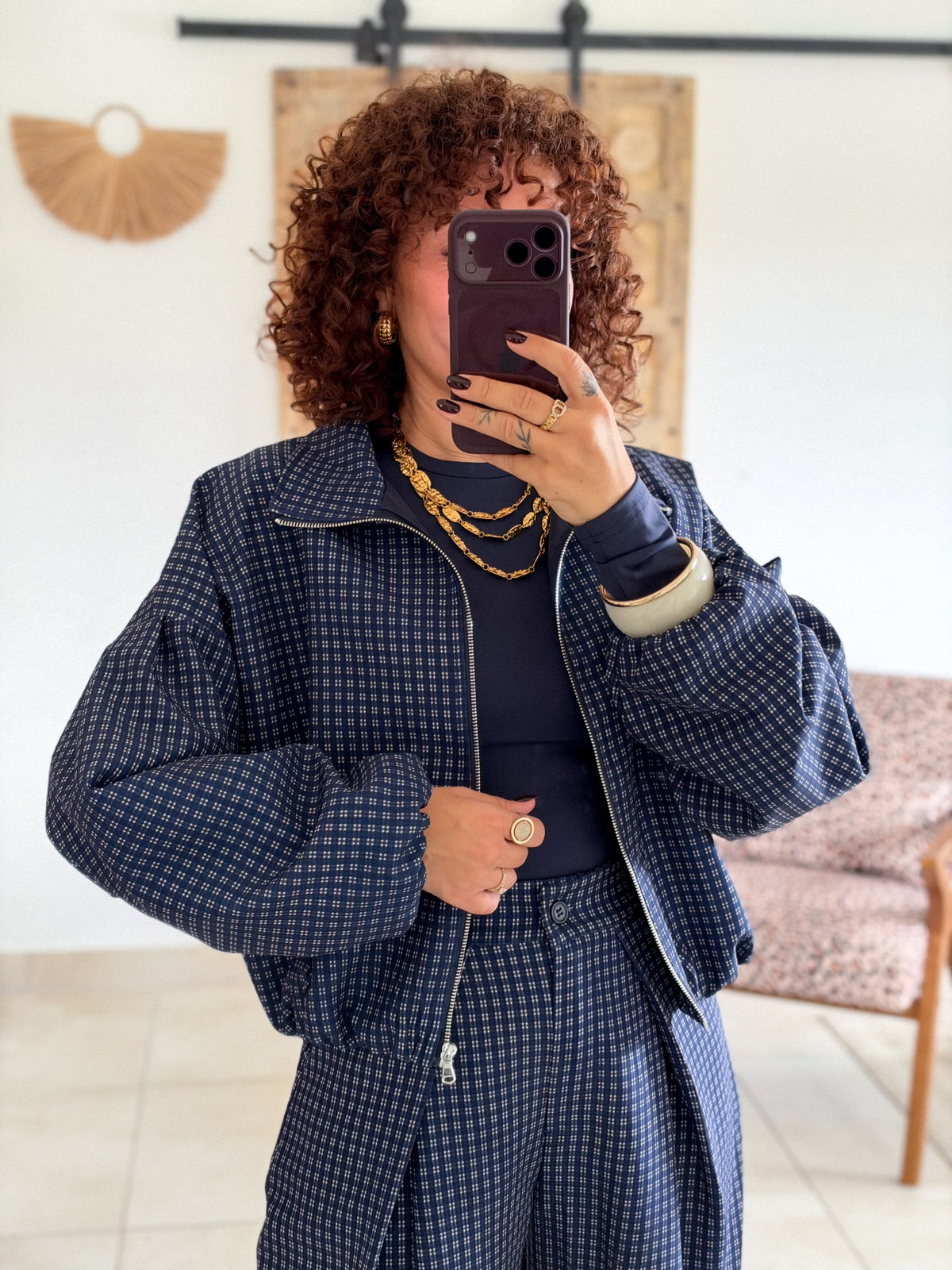 Veste Debby - Carreaux marine