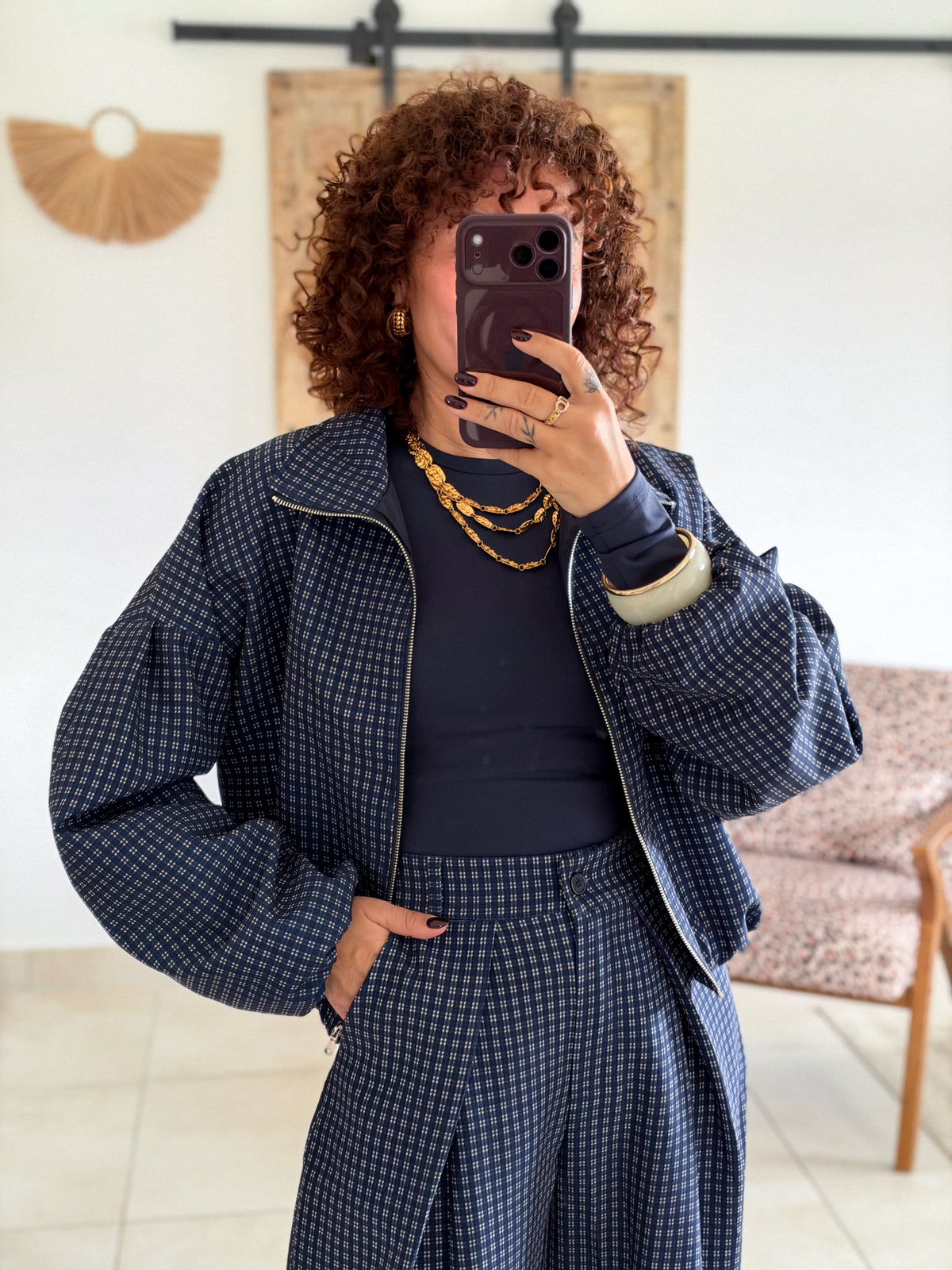 Veste Debby - Carreaux marine
