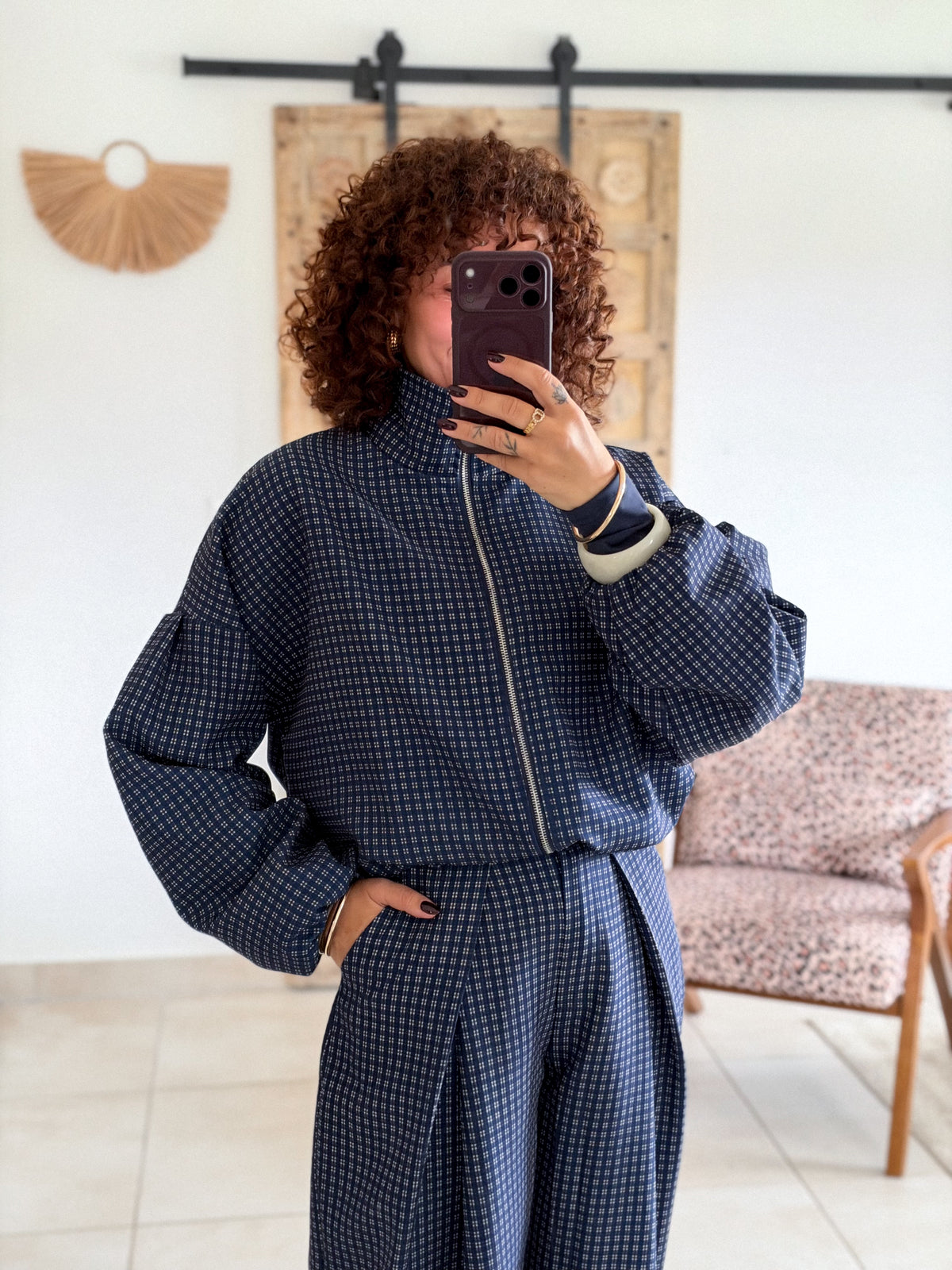 Veste Debby - Carreaux marine