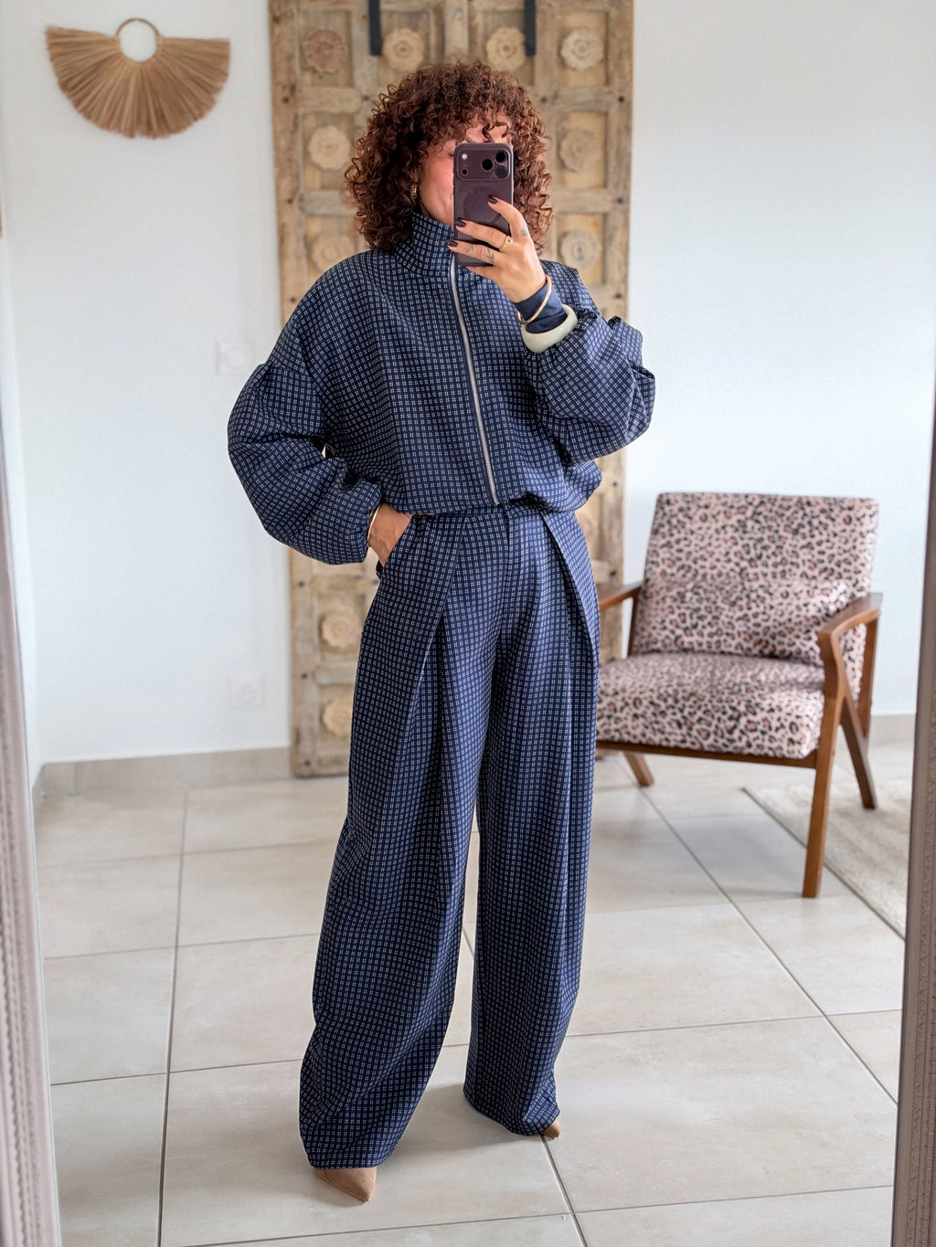 Veste Debby - Carreaux marine
