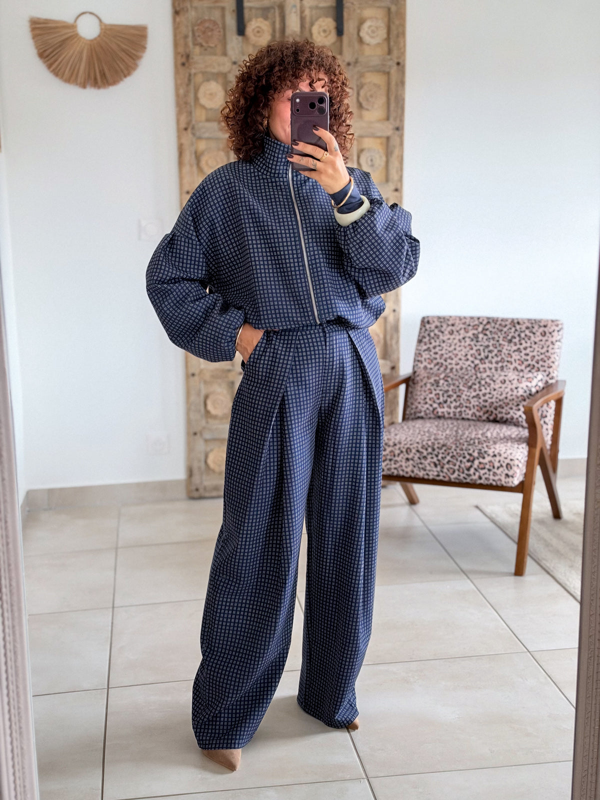 Veste Debby - Carreaux marine