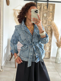 Veste Ellen - Jean ceinturé bleu