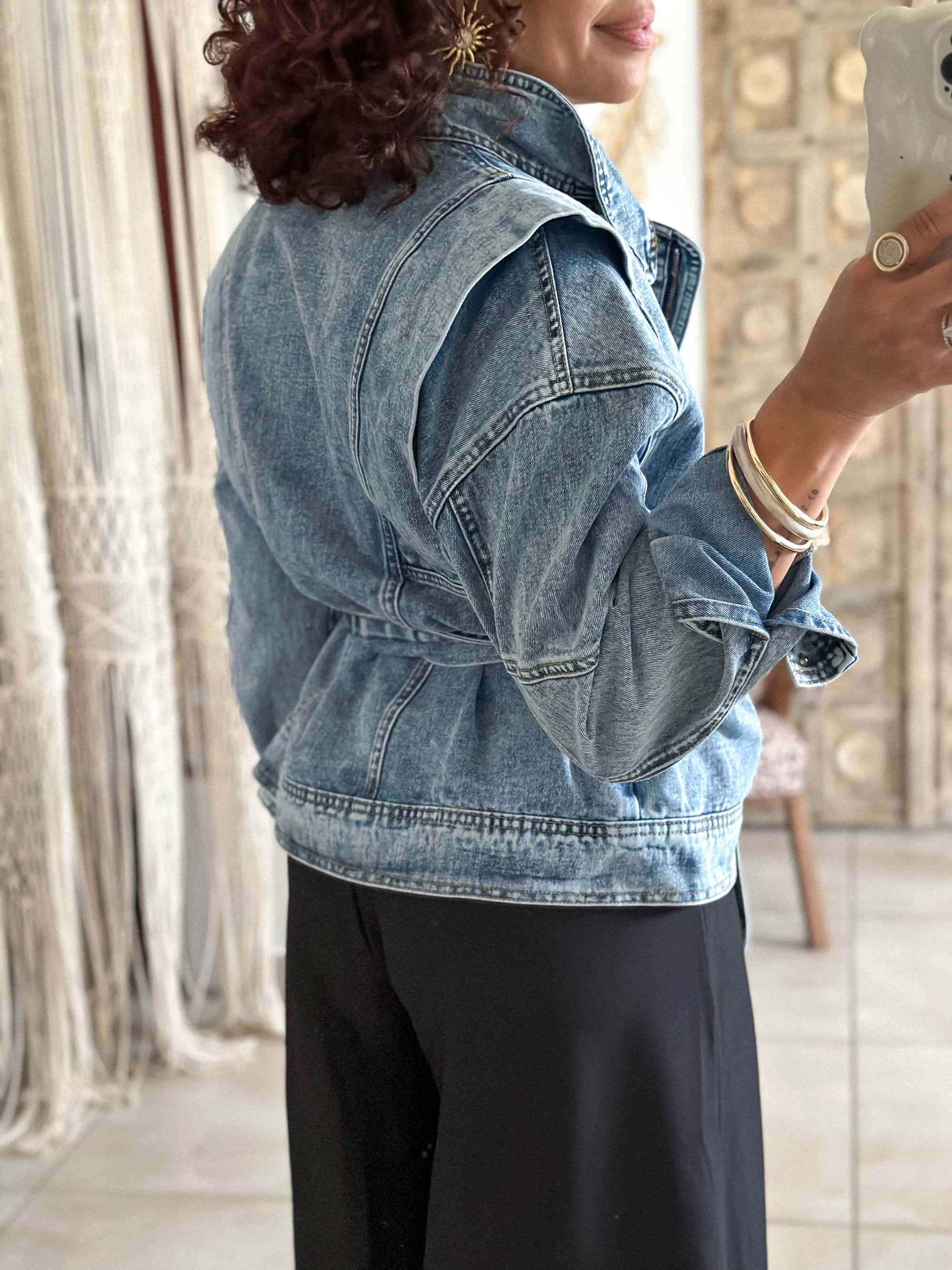 Veste Ellen - Jean ceinturé bleu