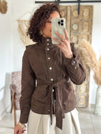 Veste Ellen - Jean ceinturé marron