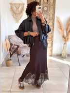 Veste Liora - simili cuir marron