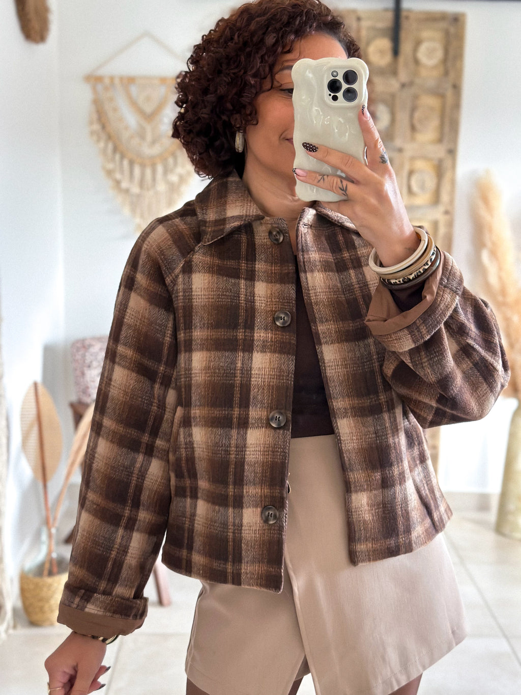 Veste Malia - Carreaux marron