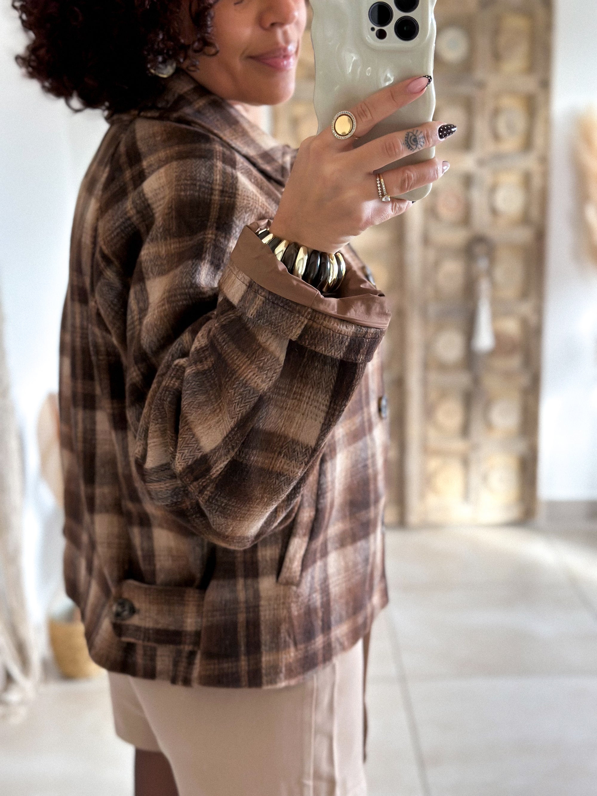 Veste Malia - Carreaux marron