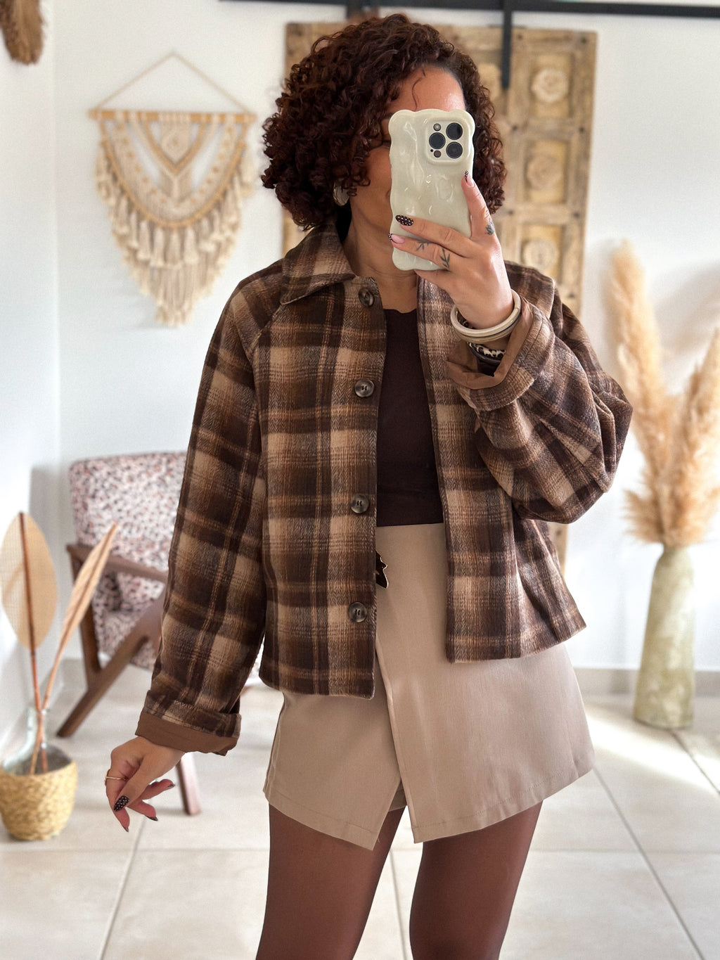 Veste Malia - Carreaux marron